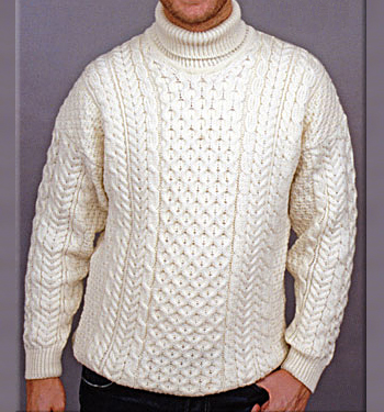 Mens Unisex Merino Wool Turtleneck Polo Sweater