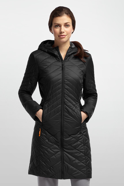 Icebreaker New Zealand Womens Merino Wool Long Length Loft Helix Jacket Coat