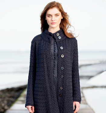 Lattice Cable Knit Sweater Long Wool Sweatercoat Coatigan by Irelands Eye