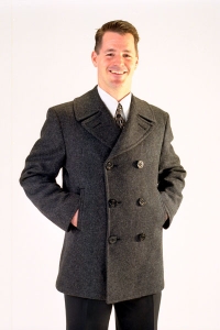 Mens Navigator USN Wool Pea Coat by Sterling Wear