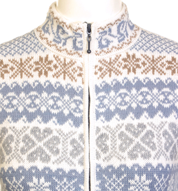 Alpaca Imports Nordic Style Zip Cardigan Sweater