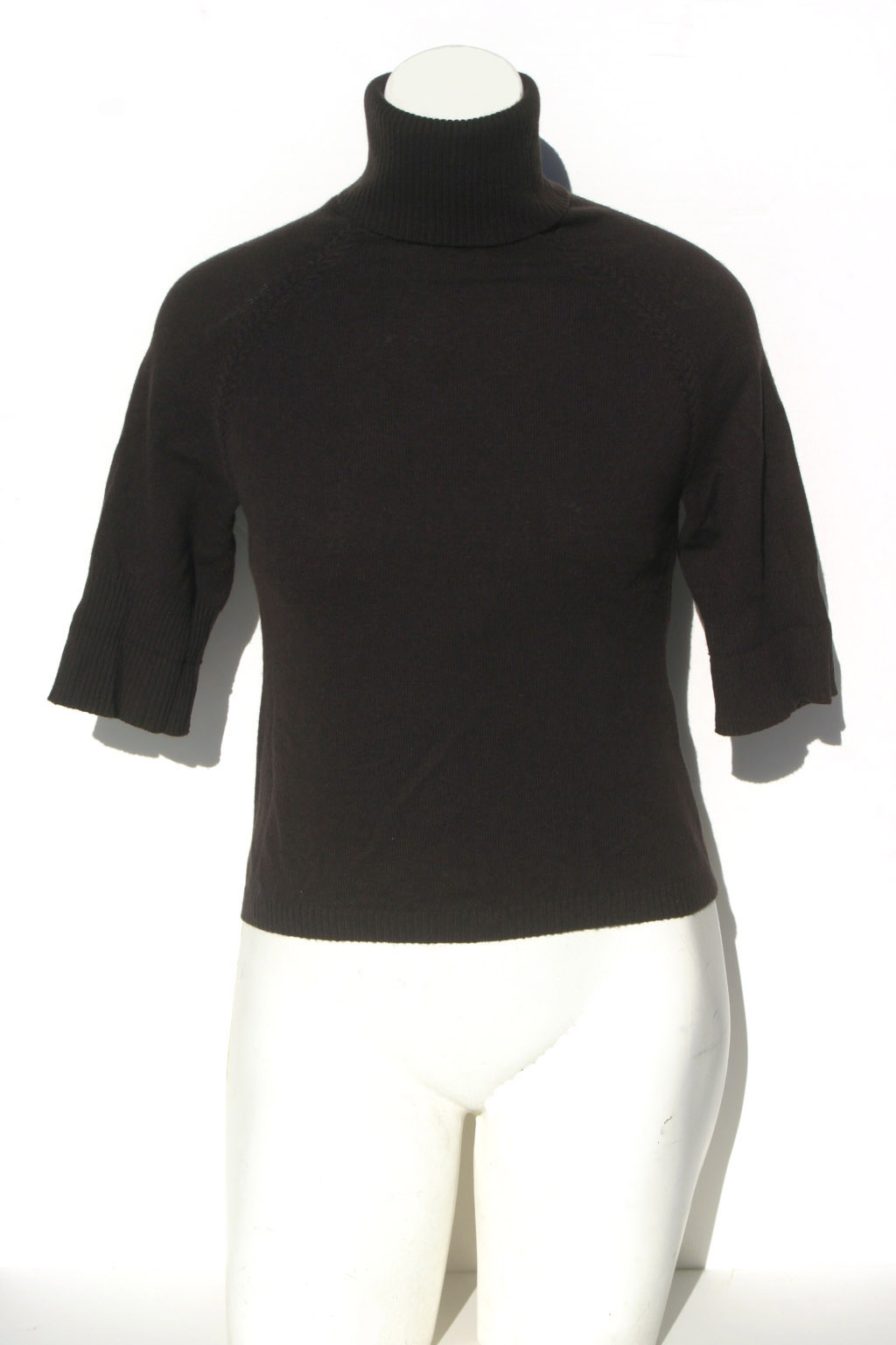 Thrift Shop Sweater Second Hand Theory Womens Med Turtleneck Brown Cashmere