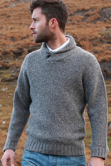 Aran Donegal Wool Crew Neck Sweater Honey