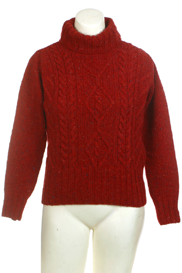 Ireland's Eye Womens Turtleneck Solid Color Wool Cashmere Polo Neck Sweater