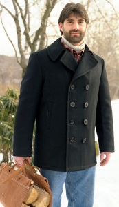 Mens Classic USN Wool Pea Coat by Sterling Wear