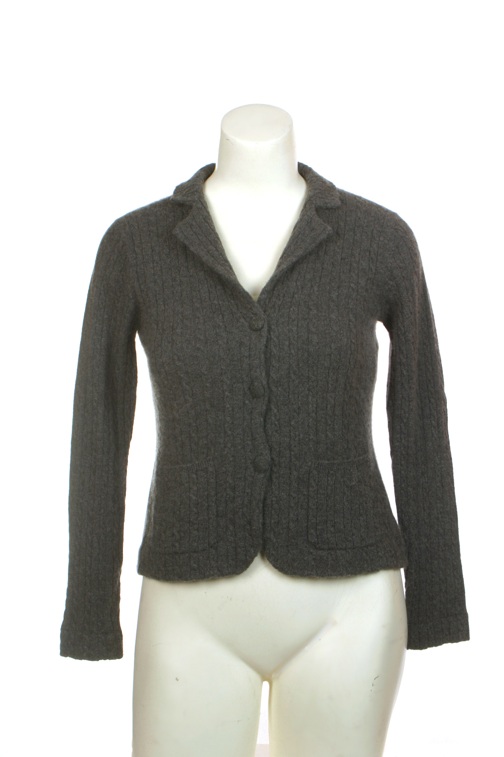 Thrift Shop Sweater Second Hand Wendy B Gray Cashmere Jacket Petite PS